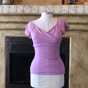 WHBM cap sleeve, wrap, off-shoulder top